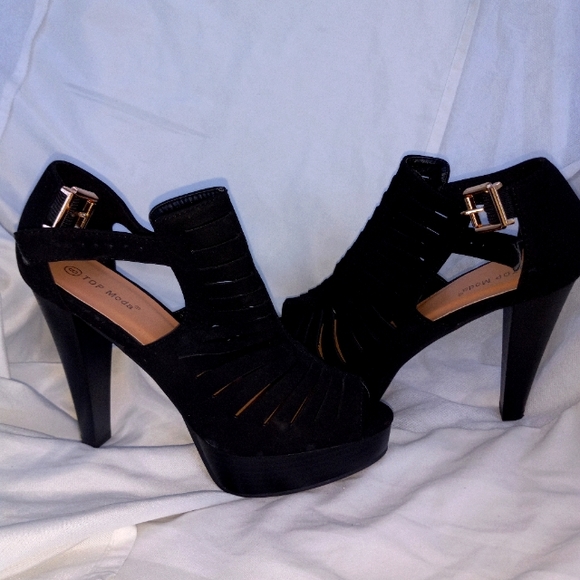 TOP Moda Women's Bootie Heel Size 8 Preowned - Picture 1 of 8